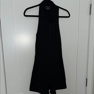 Black Sleeveless Romper active wear backless